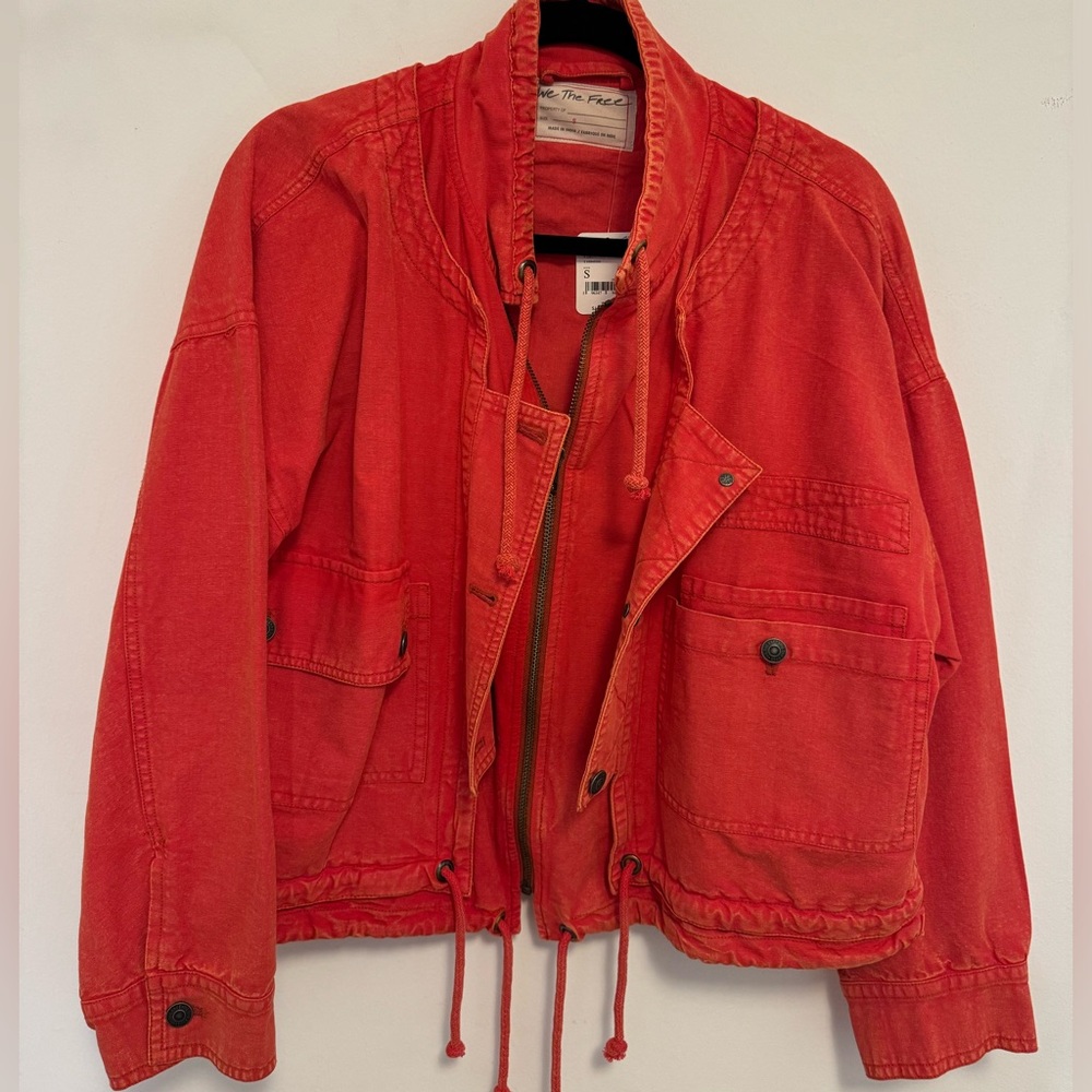 NWT We the Free - Free People Cargo Cropped Jean Jacket Size Small